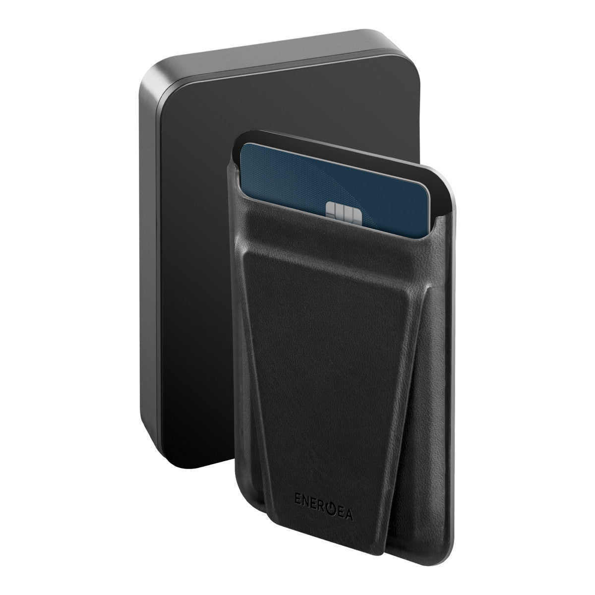Energea MagWallet Card 10K 10.000 mAh 20W Type-C ve 15W Kablosuz Şarj Çıkışlı Ekstra Stant Özellikli Magsafe Kartlıklı PD Hızlı Şarj Magsafe Powerbank